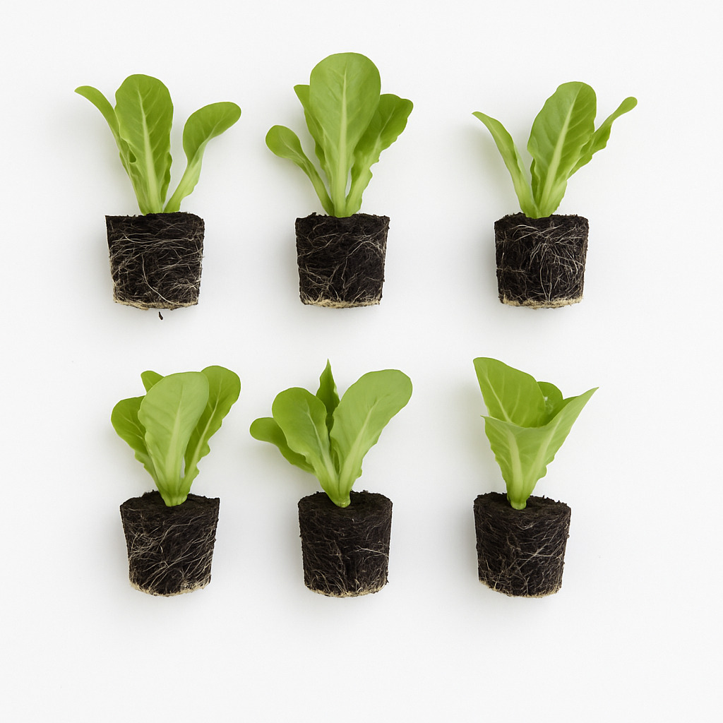 Romaine Lettuce Seedlings: Ready-to-Plant, Starts, Starters, Plugs, Garden Ready, Live Plants, Transplants, Pre-Sprouted, Soil & Hydroponic Gardens (Mini (6 seedlings))