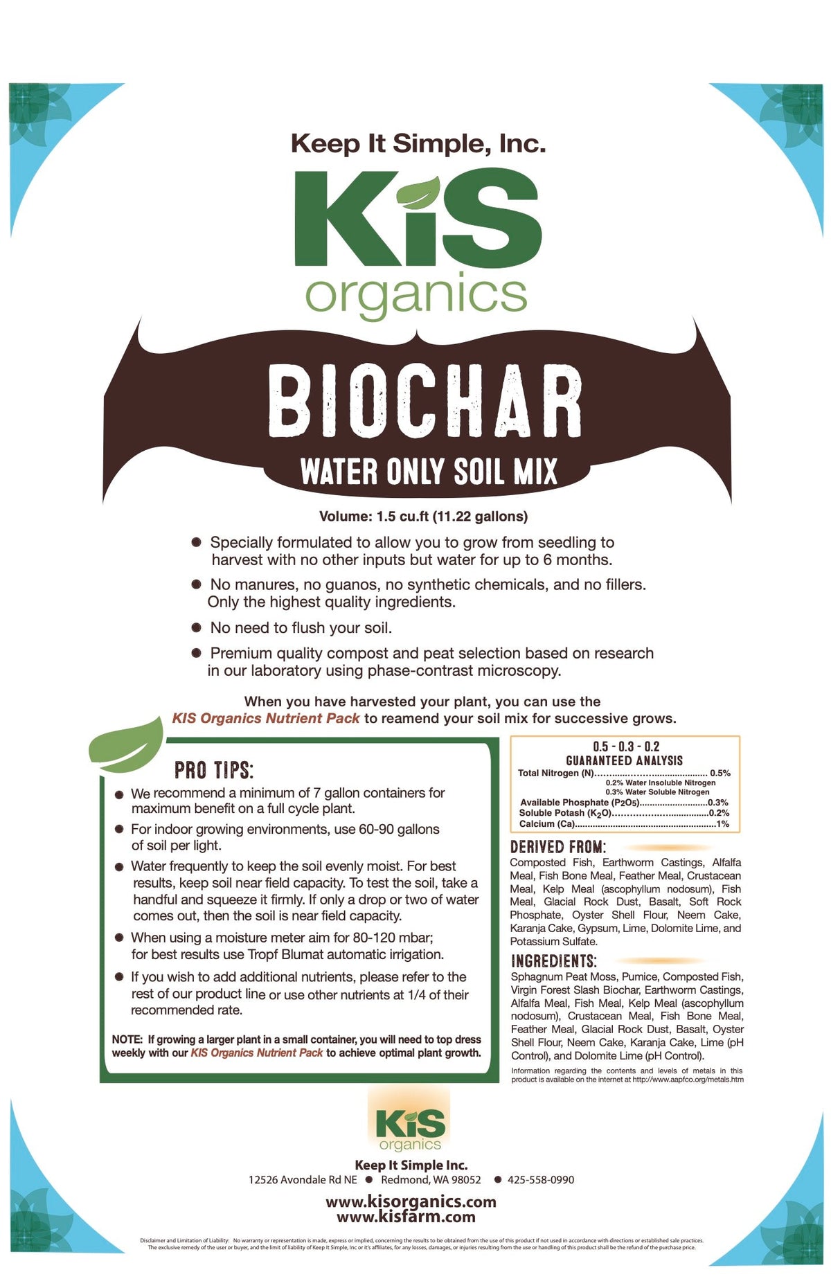 Soil – Biochar Mix (KiS Organics)