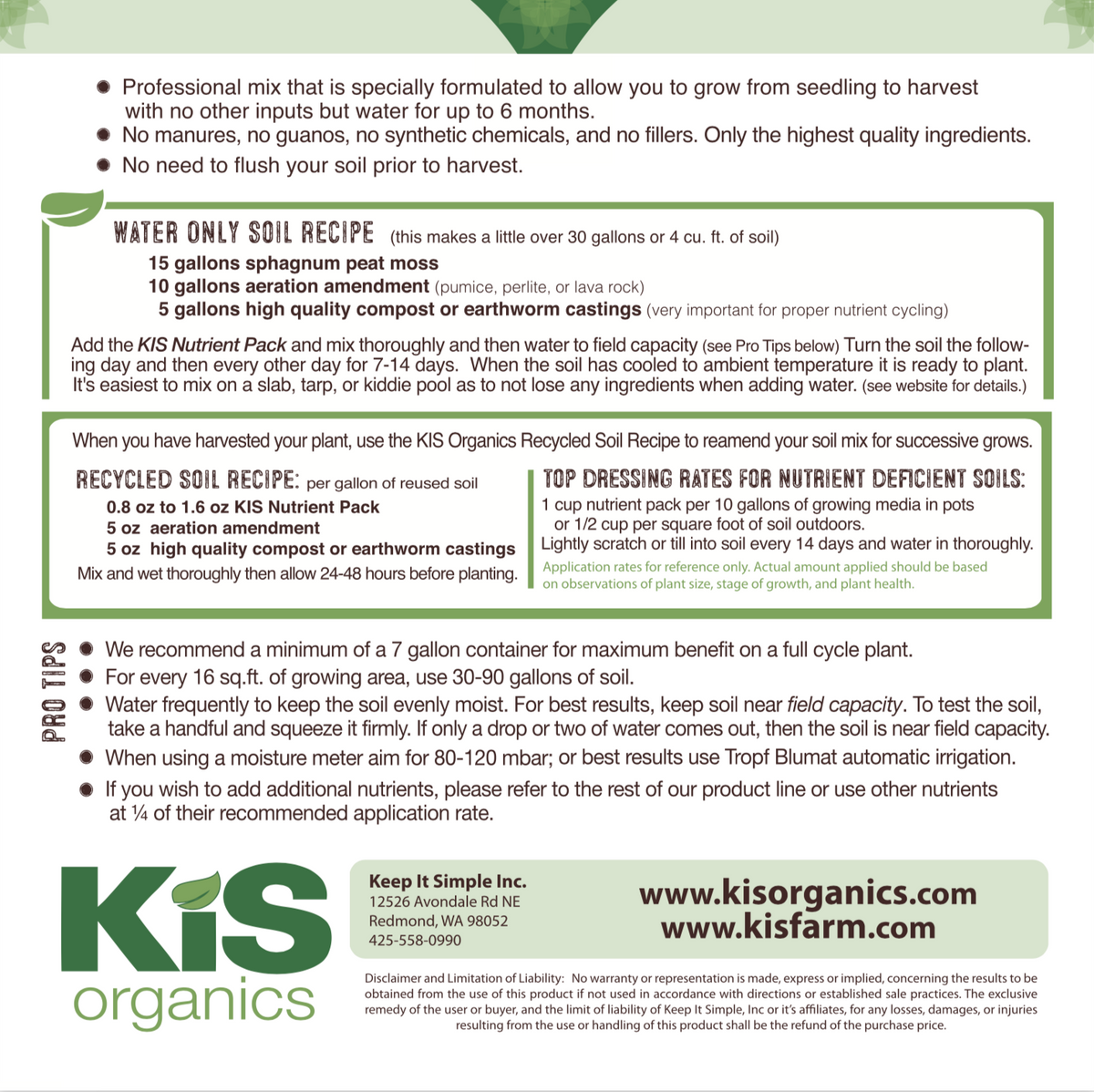 Fertilizer – Nutrient Pack (KiS Organics)