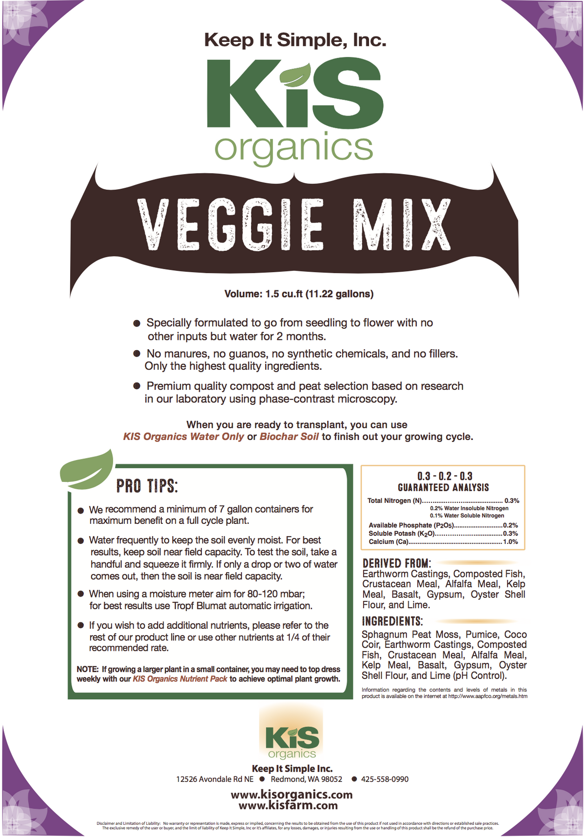 Soil – Vegetable Mix (KiS Organics)