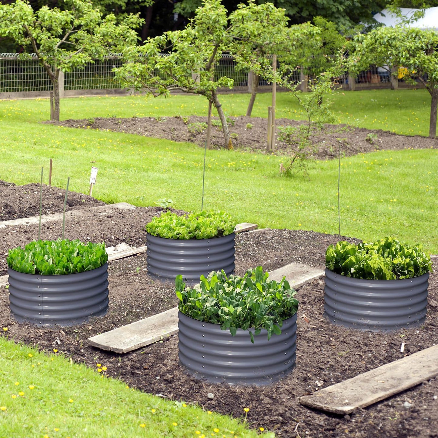 Raised Bed - Metal (17" Tall, 24" Round Pair (2) per set)