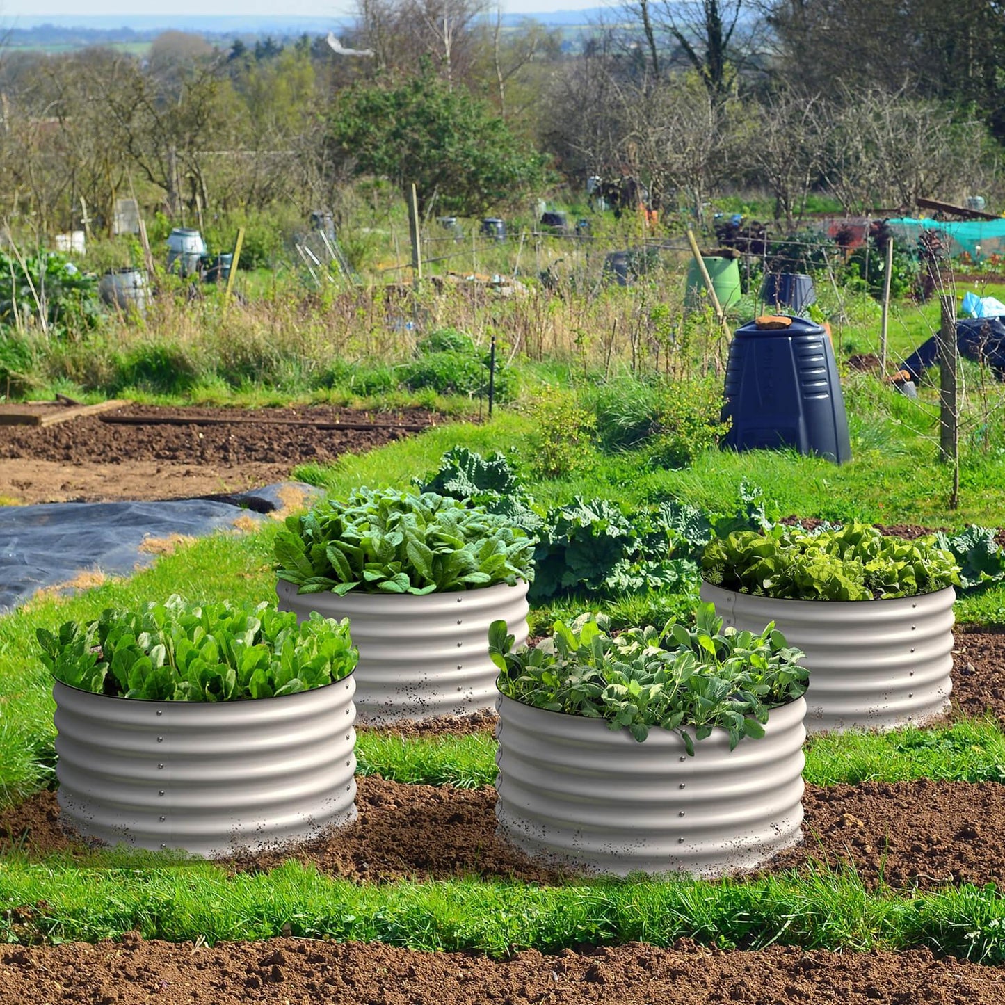 Raised Bed - Metal (17" Tall, 24" Round Pair (2) per set)