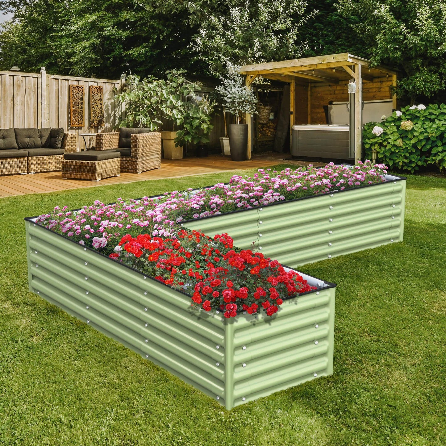 Raised Bed - Metal (17" Tall, "L" Shape Infinity)
