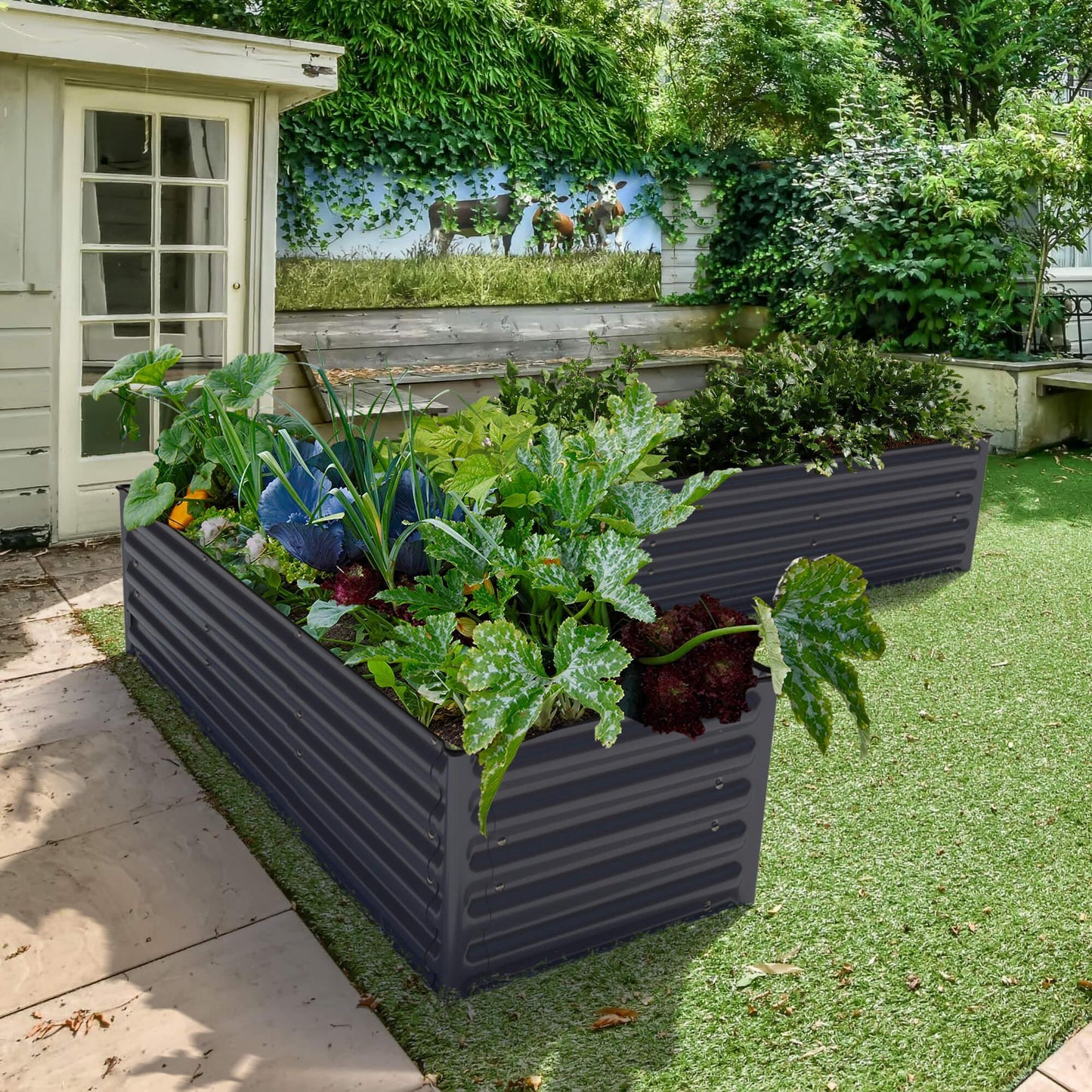 Raised Bed - Metal (17" Tall, "L" Shape Infinity)