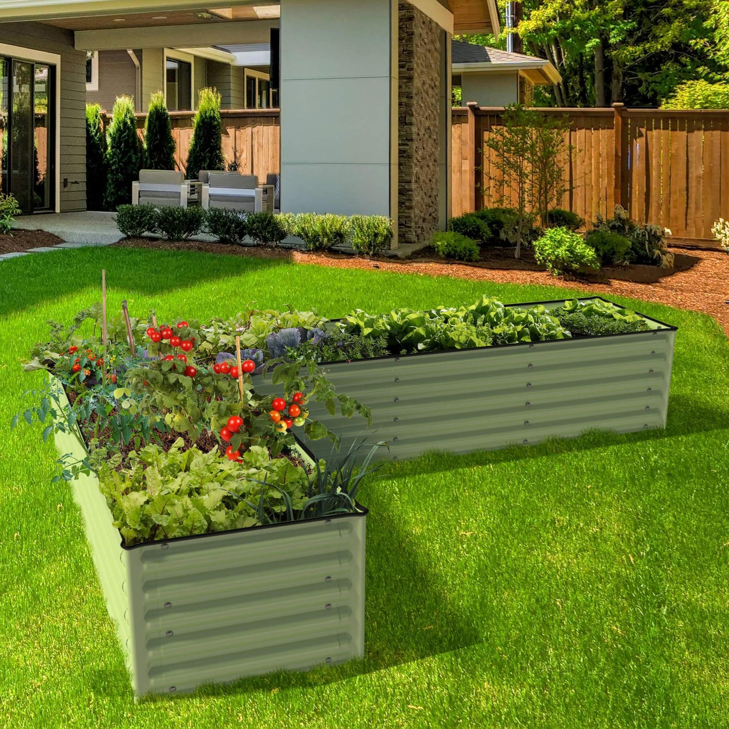 Raised Bed - Metal (17" Tall, "L" Shape Infinity)
